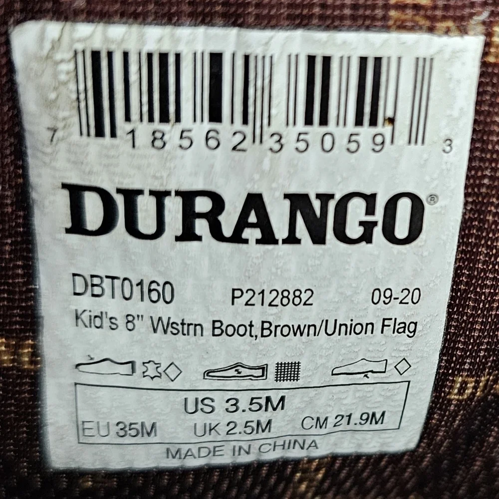 Durango Girls' Lil Rebel Big Kids' Flag Western Cowboy Boots Stars Stripes